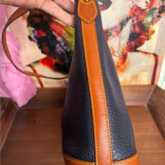 Dooney & Bourke Black and Tan Leather Shoulder Bag - Picture 11 of 13